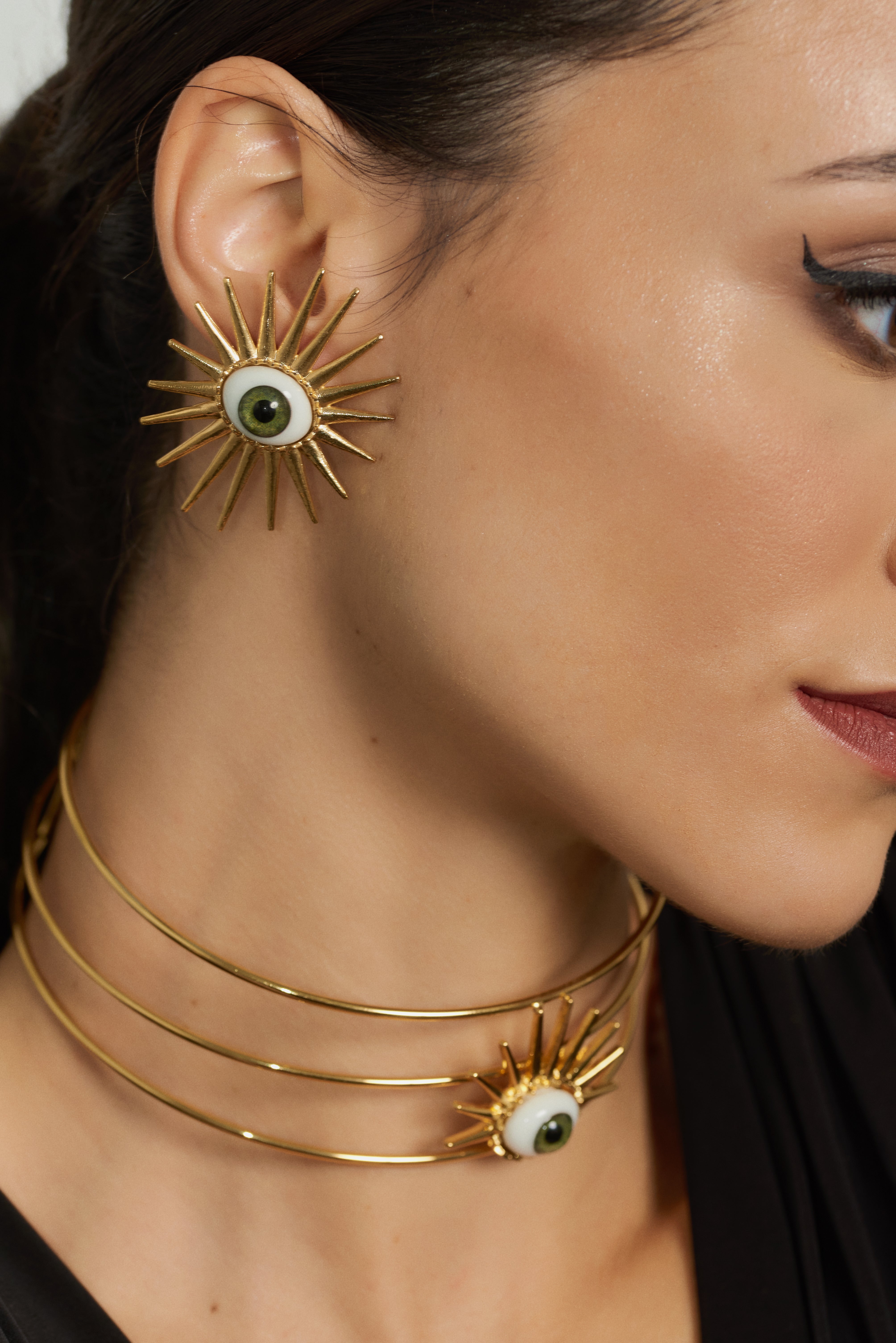 Guardian Eye Full Spikes Earrings